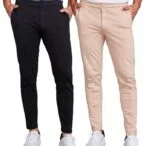 kit 2 Calça Alfaiataria Moletinho Masculina Slim Premium