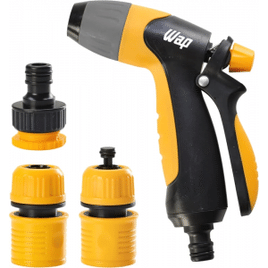 WAP Kit Irrigação Regulável com Aquastop e Trava de Fluxo Contínuo para Mangueira 1/2′ GKIR01 -Amarelo, preto e cinza