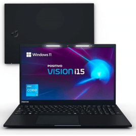 Notebook Positivo Vision i15 Lumina Bar Core i3-N300 8GB 256GB SSD, Tela 15 polegadas Full HD Antirreflexo Windows 11 Home – Preto