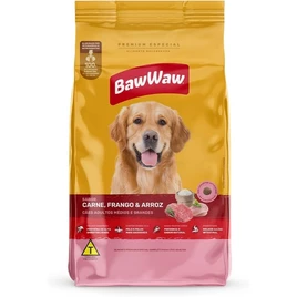 Ração Baw Waw para cães adultos médios e grandes sabor Carne, Frango e Arroz – 15kg