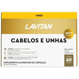 2 Pacotes Multivitamínico Lavitan Cabelos e Unhas – 60 Cápsulas Cada