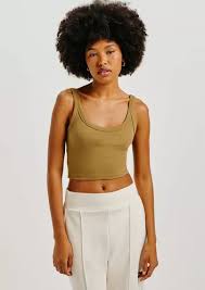 Regata Básica Feminina Cropped Em Ribana Canelada