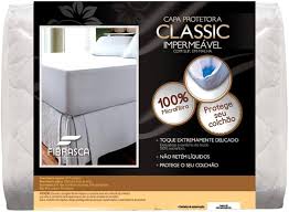 Protetor de Colchão Impermeável Classic Slip Malha Solteiro Superior Fibrasca Branco 90×190