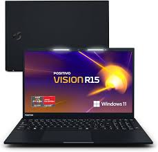 Notebook Positivo Vision R15 Lumina Bar, AMD Ryzen 5 8GB 512GB, Tela 15 polegadas Full HD Antirreflexo, Linux- Preto