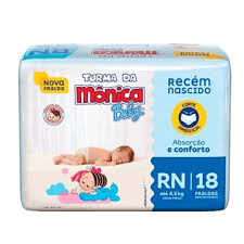 Fralda Turma da Mônica Baby Jumbo RN 36 Unidades