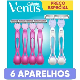 1 Kit Gillette Venus Suave Aparelho de Depilação Descartável 4 Uds + Gillette Venus Íntima Aparelho de Depilação 2 Uds