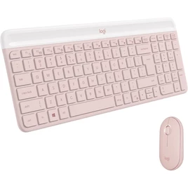 Combo Teclado e Mouse sem fio Logitech MK470 com Design Slim, Digitação e Clique Silencioso, Mouse Ambidestro, Conexão USB e Pilhas Inclusas – Rosa