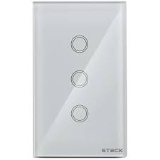 Steck, Interruptor Inteligente 4×2”, Touch Wi-Fi Steck Ambiente Conectado, 3 Módulos, Bivolt, Branco