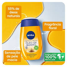 NIVEA Sabonete Líquido Óleo de Banho 200ml – Com 55% de óleos naturais, produz espuma cremosa e proporciona hidratação intensa, maciez e cuidado único com a pele