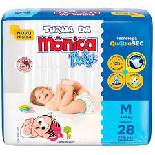 Fralda Turma da Mônica Baby Mega M 50 Unidades