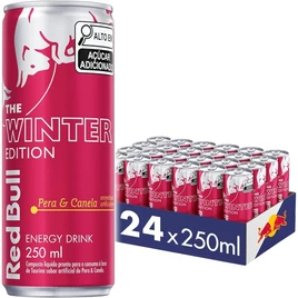 Pack de 24 Latas Red Bull Energético, Winter Edition, Pera e Canela, 250ml