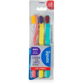 Escova de Dente Sanifill Infinite Leve 3 Pague 2 – Cerdas Extramacias – Cores Sortidas, Sanifill