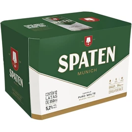 Pack Cerveja Spaten, Puro Malte, 350ml, Lata – 12 Unidades