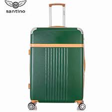 Mala de Viagem Médiaa de Despacho 23kg Rígida ABS 4 rodas duplas 360º e trava de segredo numérico TSA, divisória interna com zíper e elastico de fixação e expansor, Santino, Verde BandeiraABGV182M24