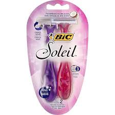 BIC Aparelho De Depilar Soleil Rosa E Roxo Com Fita Lubrificante De Óleo De Coco 919463 2 Unidades